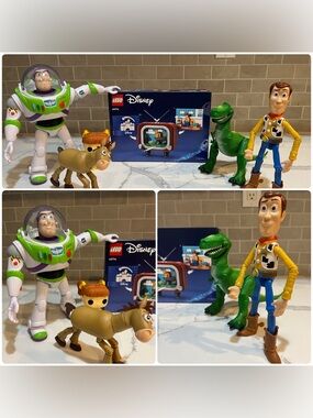 Toy Story Action Figure Set - Green Buzz, Yellow Woody & Green Rex